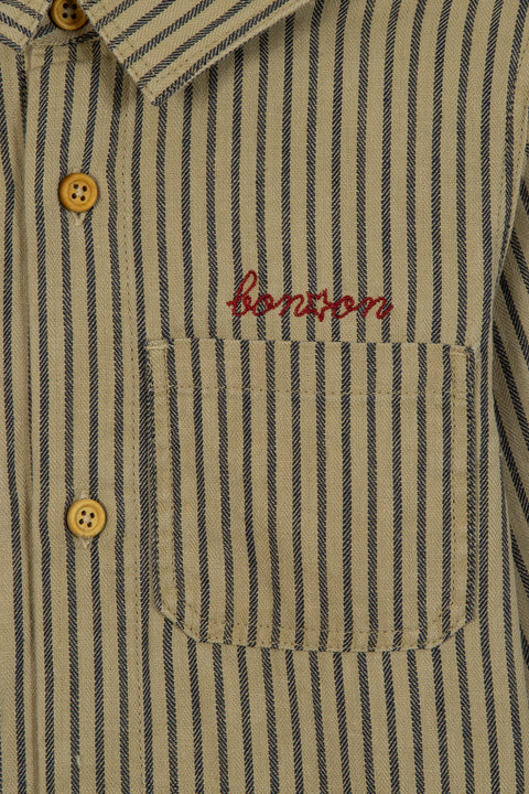 Chemise - rayée en toile de coton chevrons garçon - Image principale