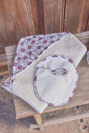 Sortie bain et Bavoir - Prune