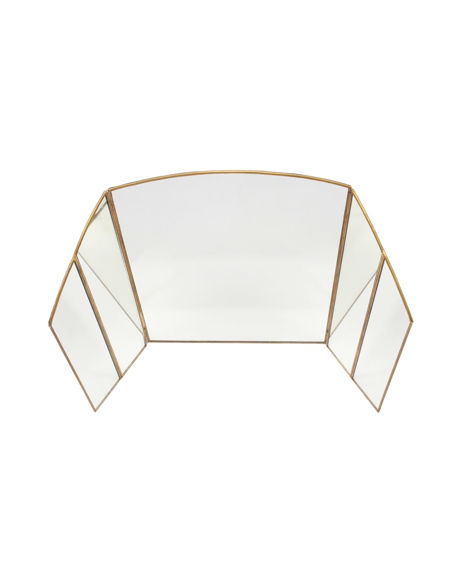 Miroir coiffeuse laiton