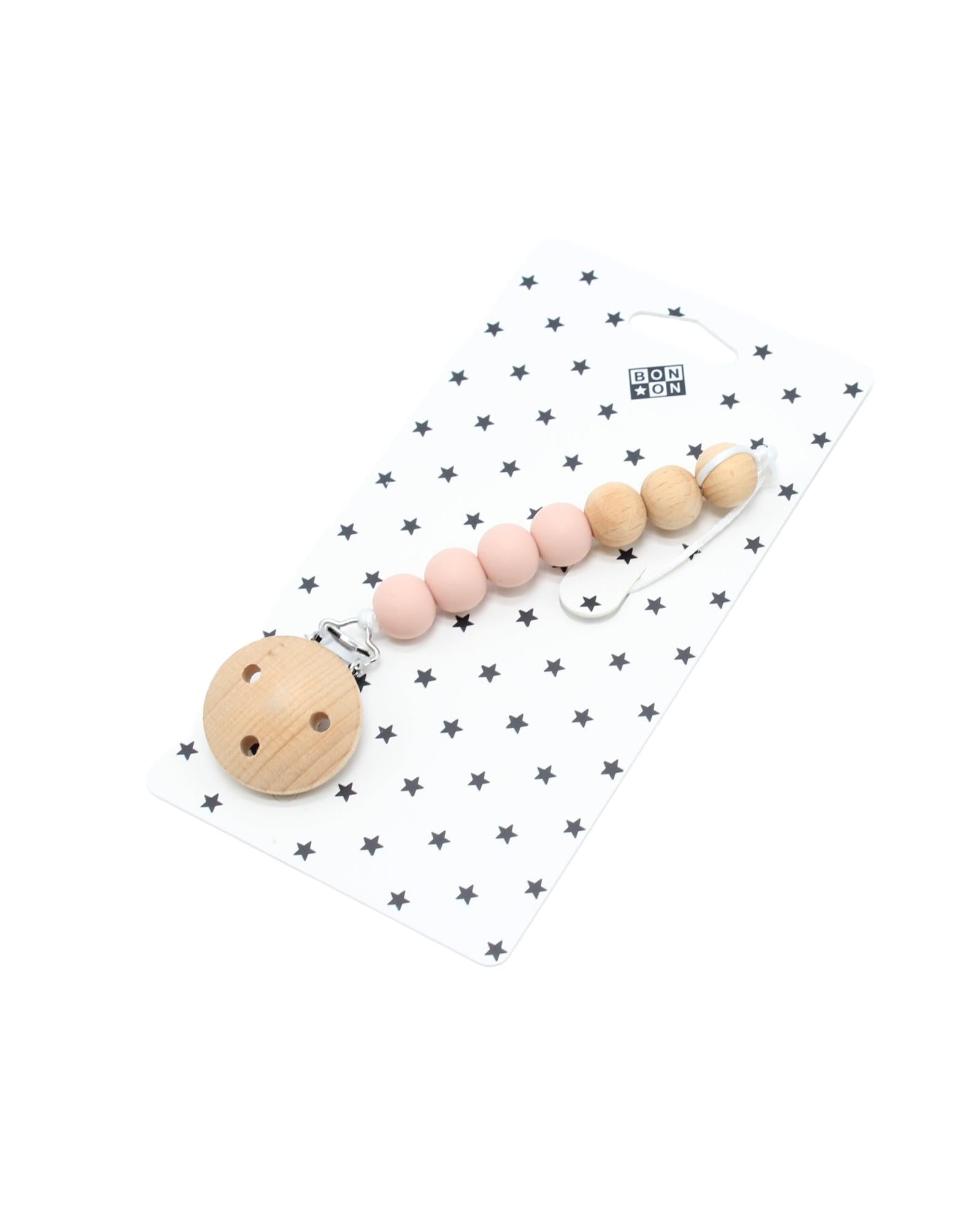 Attache tétine bois silicone