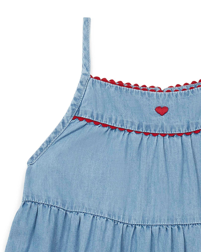 Robe - en jean léger à bretelles fille - Image alternative