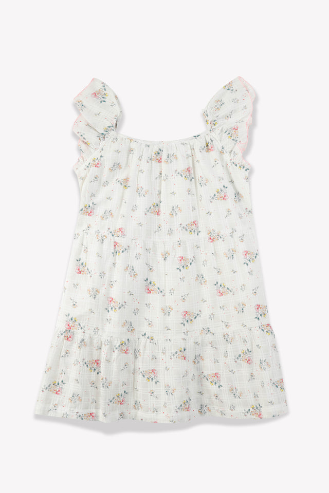 Dress - in cotton gauze Print flowery - Image principale
