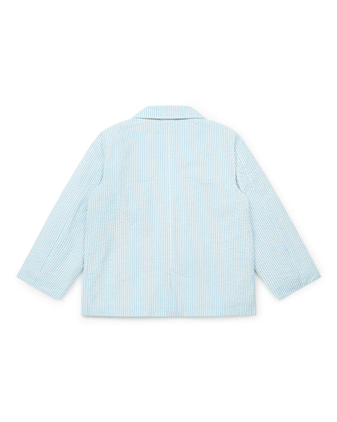 Veste - garçon en coton seersucker rayé - Image principale