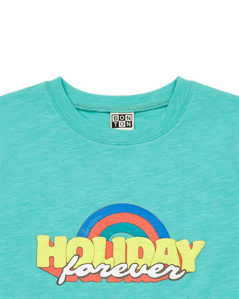 T-shirt - garçon en coton biologique imprimé Holiday - Image principale