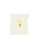 T-shirt - bébé fille en coton biologique imprimé Ice cream manches volantées