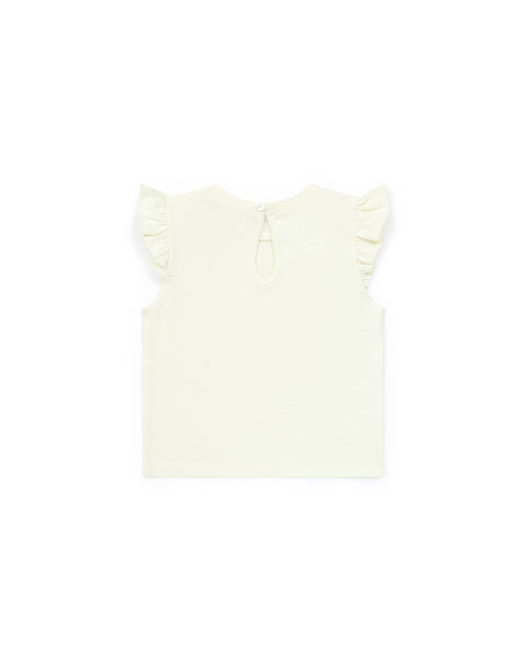 T-shirt - bébé fille en coton biologique imprimé Ice cream manches volantées - Image principale