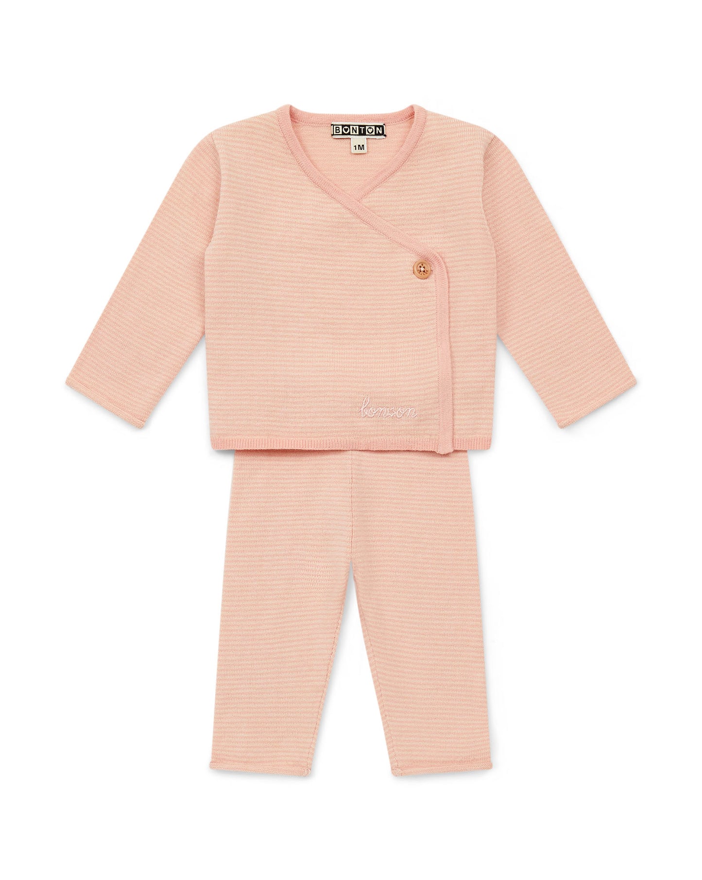 Ensemble - Naissance coton rayure bicolore