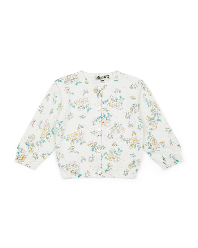 Cardigan - Bébé coton imprimé fleurs - Image principale