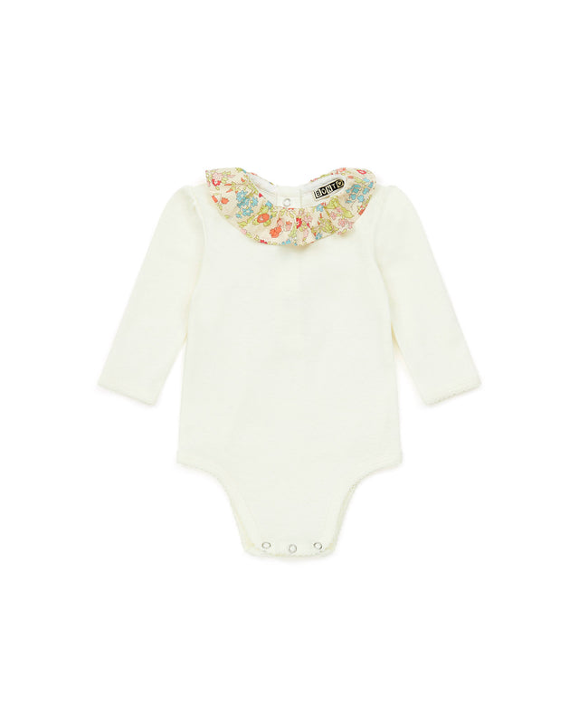 Body - Collar Flowers made with Liberty Manufacture 100% Organic cotton Baby - Image principale