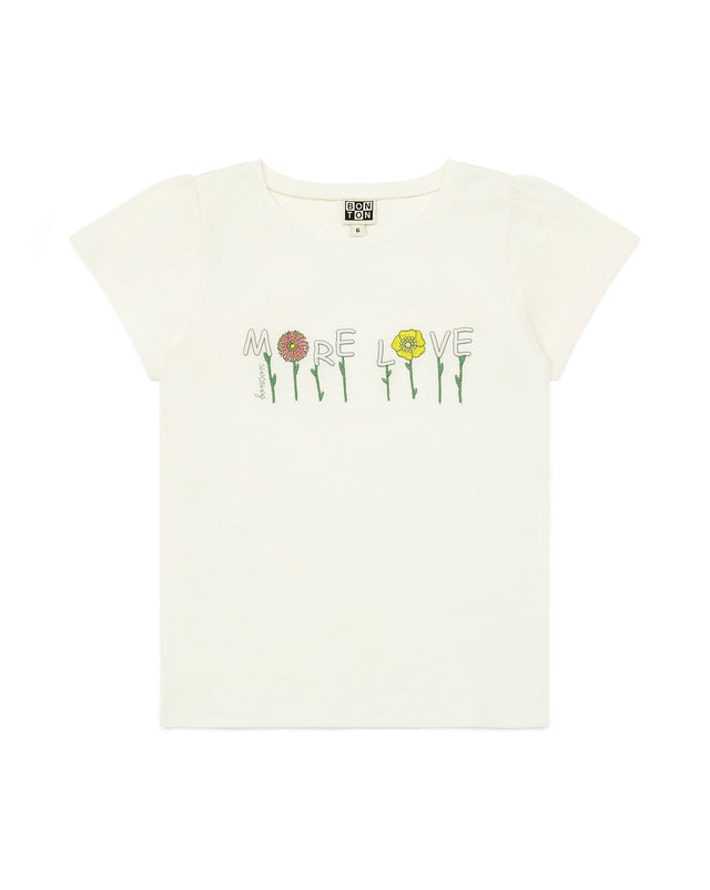 T-shirt - brodé fille 100% coton biologique - Image principale