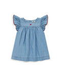Robe - denim en coton