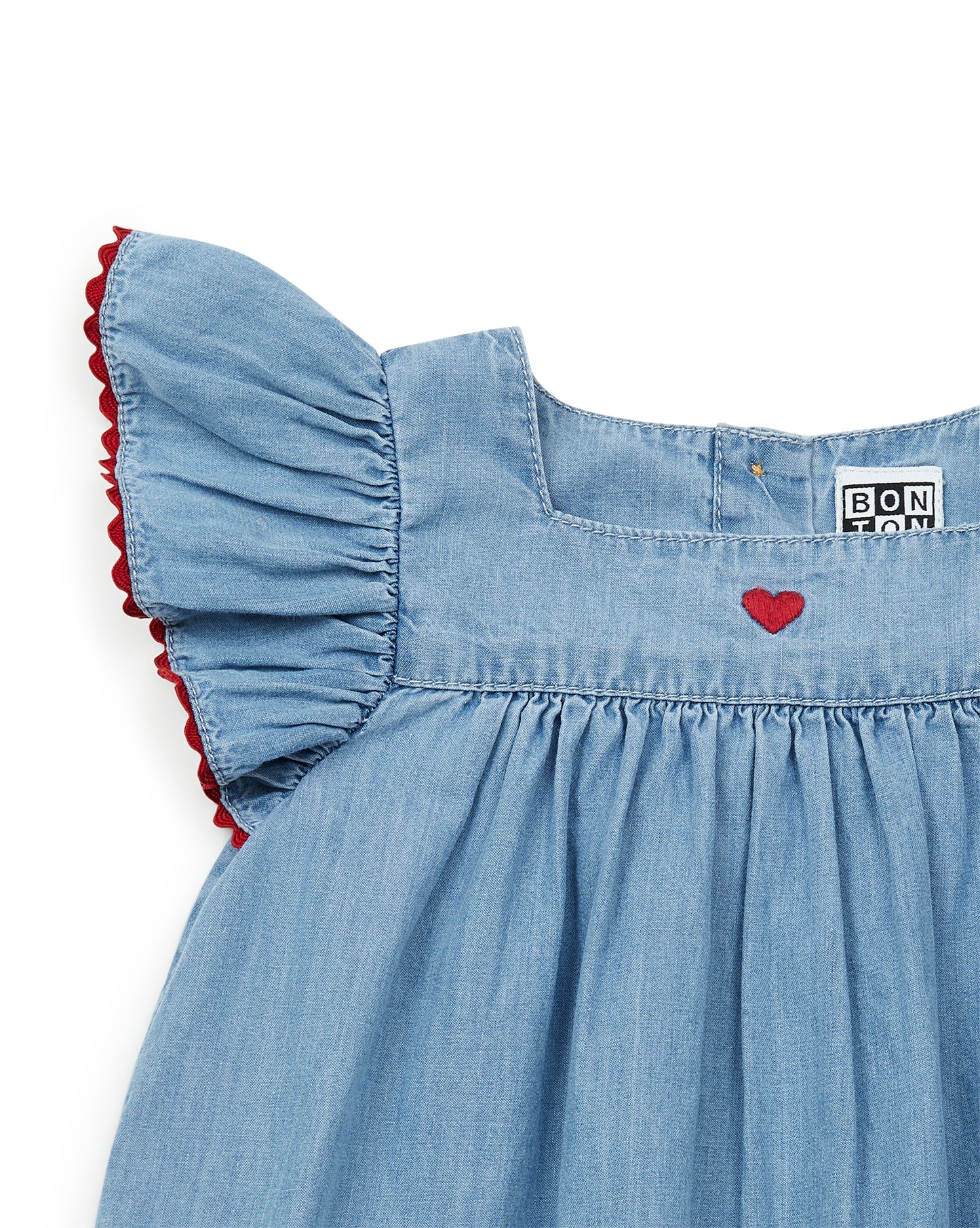 Robe - denim en coton