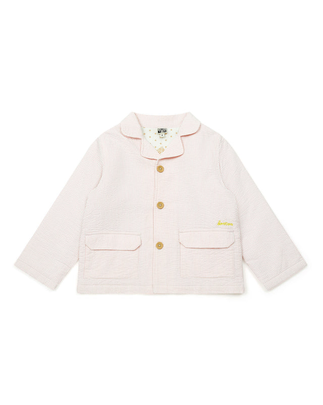 Jacket - Cotton stripe Seercuker Pink Girl - Image principale