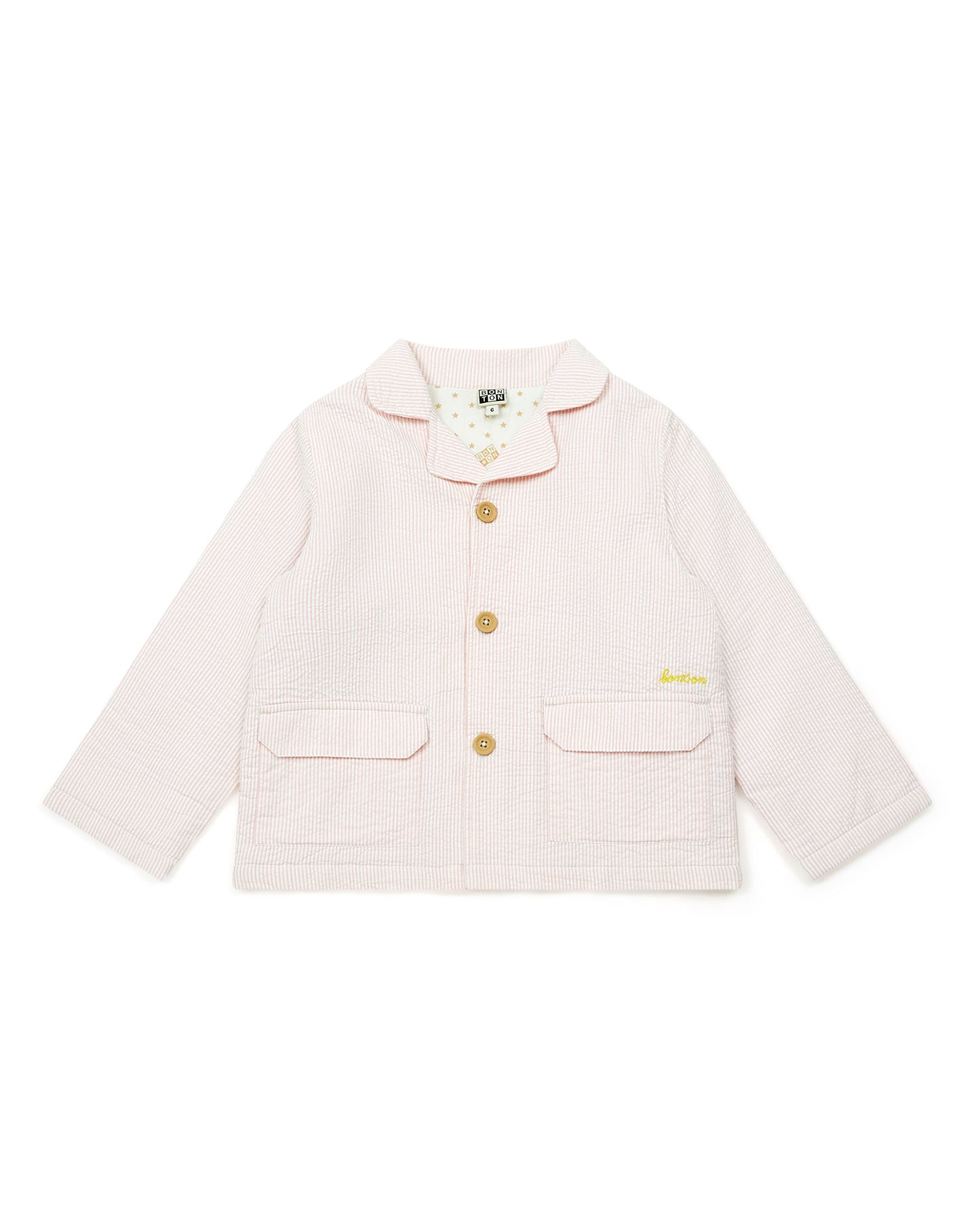 Veste - coton rayure seercuker rose fille