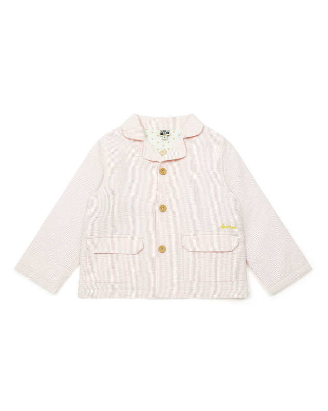 Veste - coton rayure seercuker rose fille - Image principale