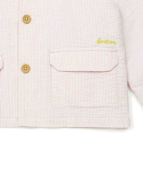 Jacket - Cotton stripe Seercuker Pink Girl - Image principale