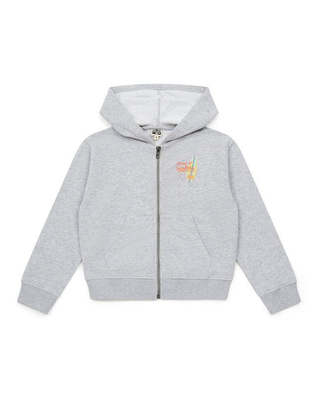 Sweatshirt has Hood Zipped - In Fleece Boy organic cotton - Image principale