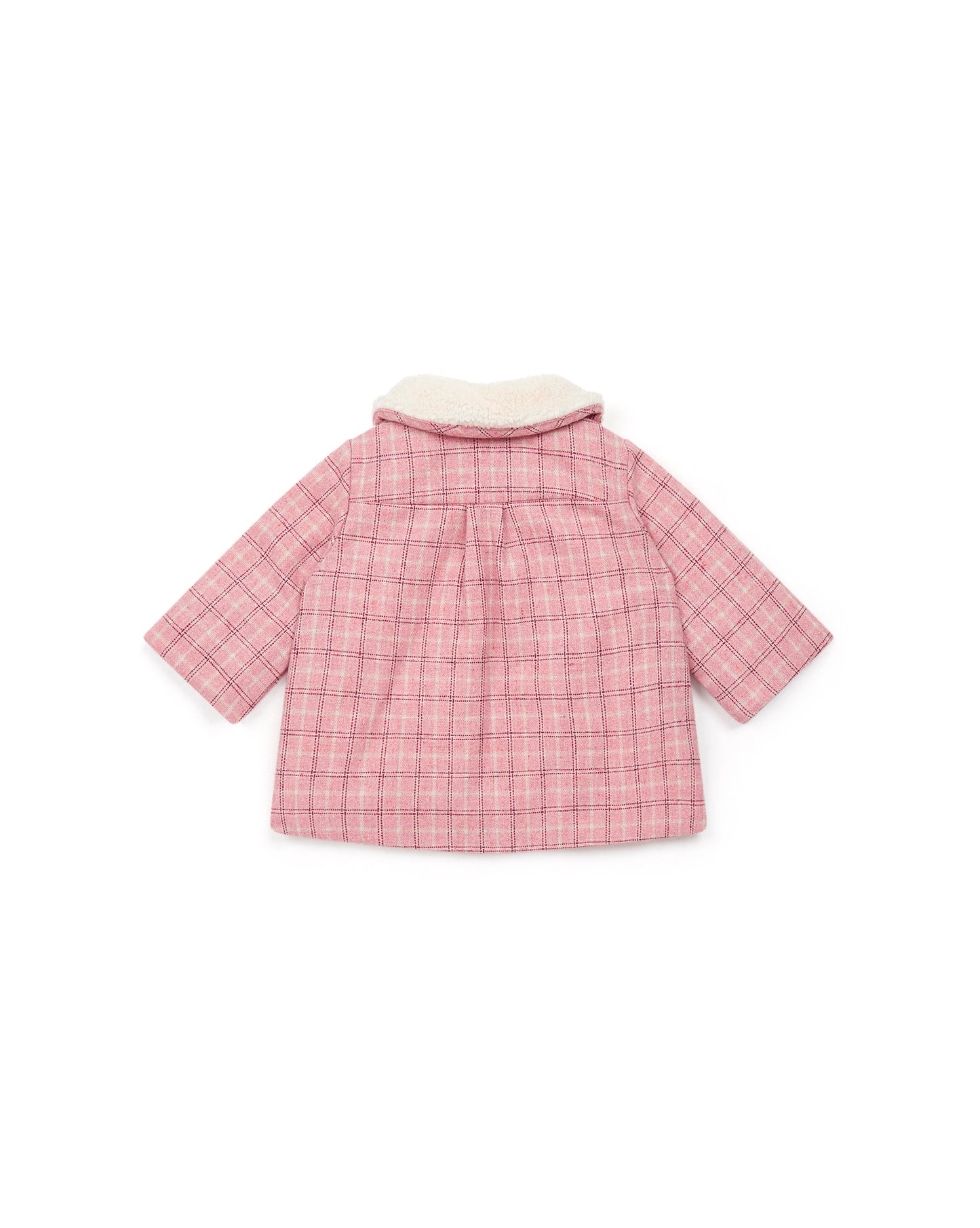 Manteau - bébé polaire fausse fourrure carreaux