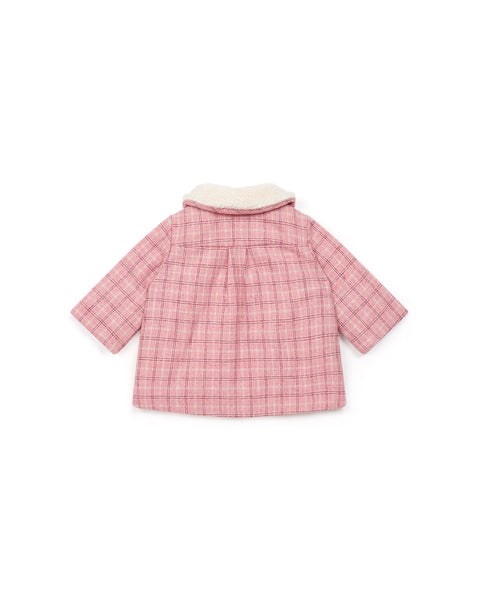 Coat - Baby Faux fur fleece Check - Image principale