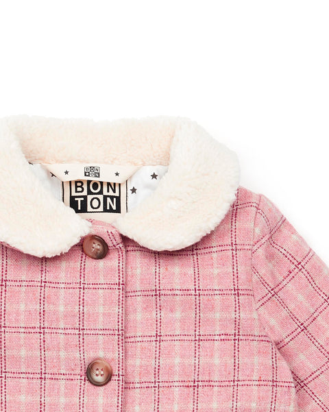 Coat - Baby Faux fur fleece Check - Image principale