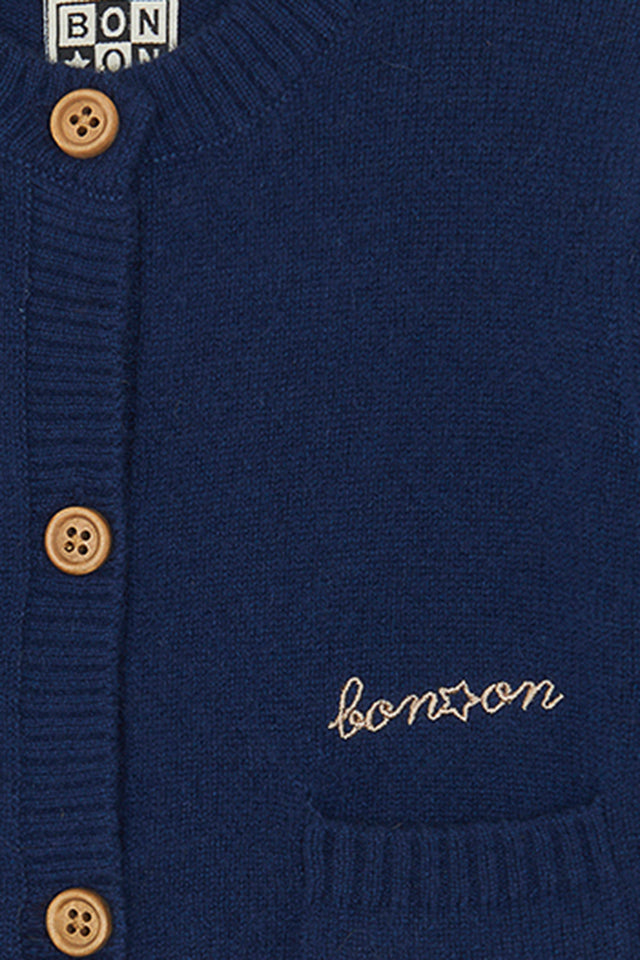 Cardigan - Bleu Bébé 100% cachemire - Image alternative