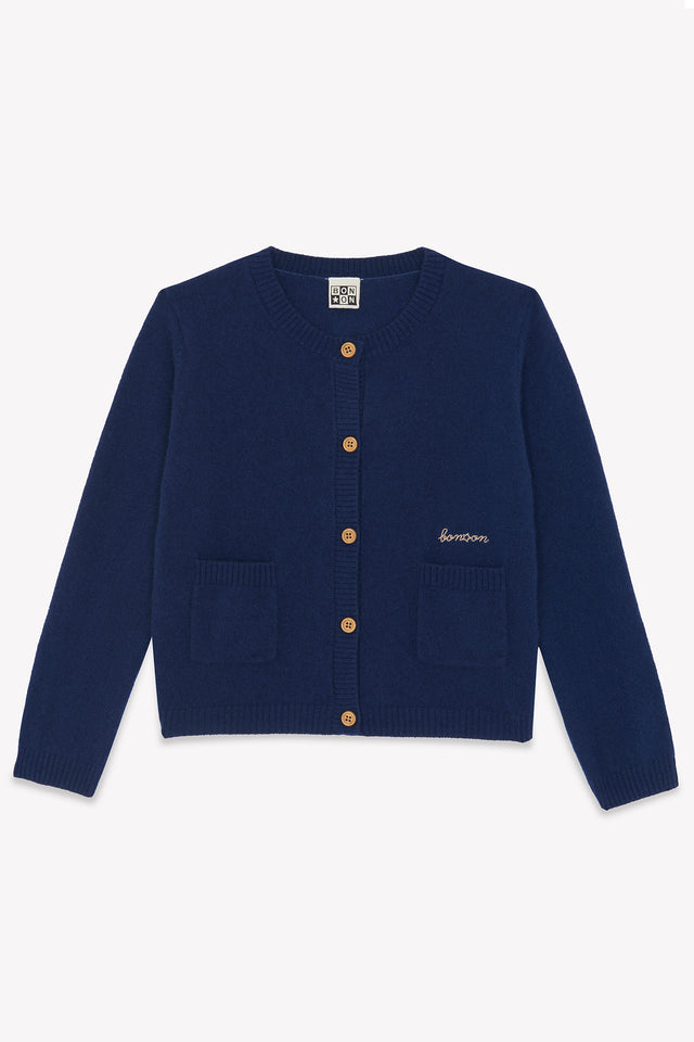 Cardigan - Blue 100% Cashmere - Image principale