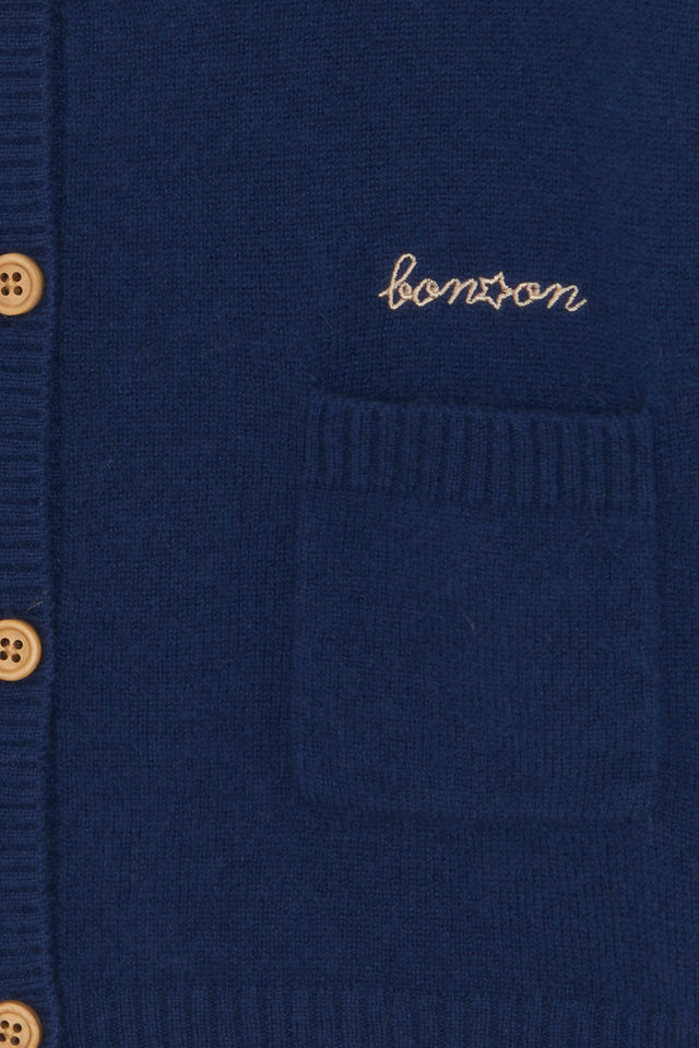 Cardigan - Blue 100% Cashmere - Image alternative