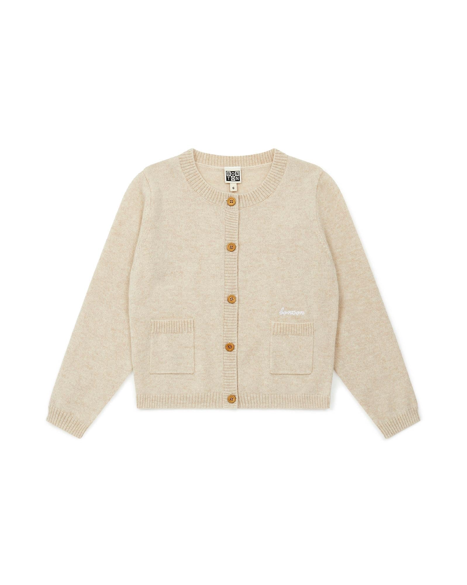 Cardigan Beige 100% cachemire