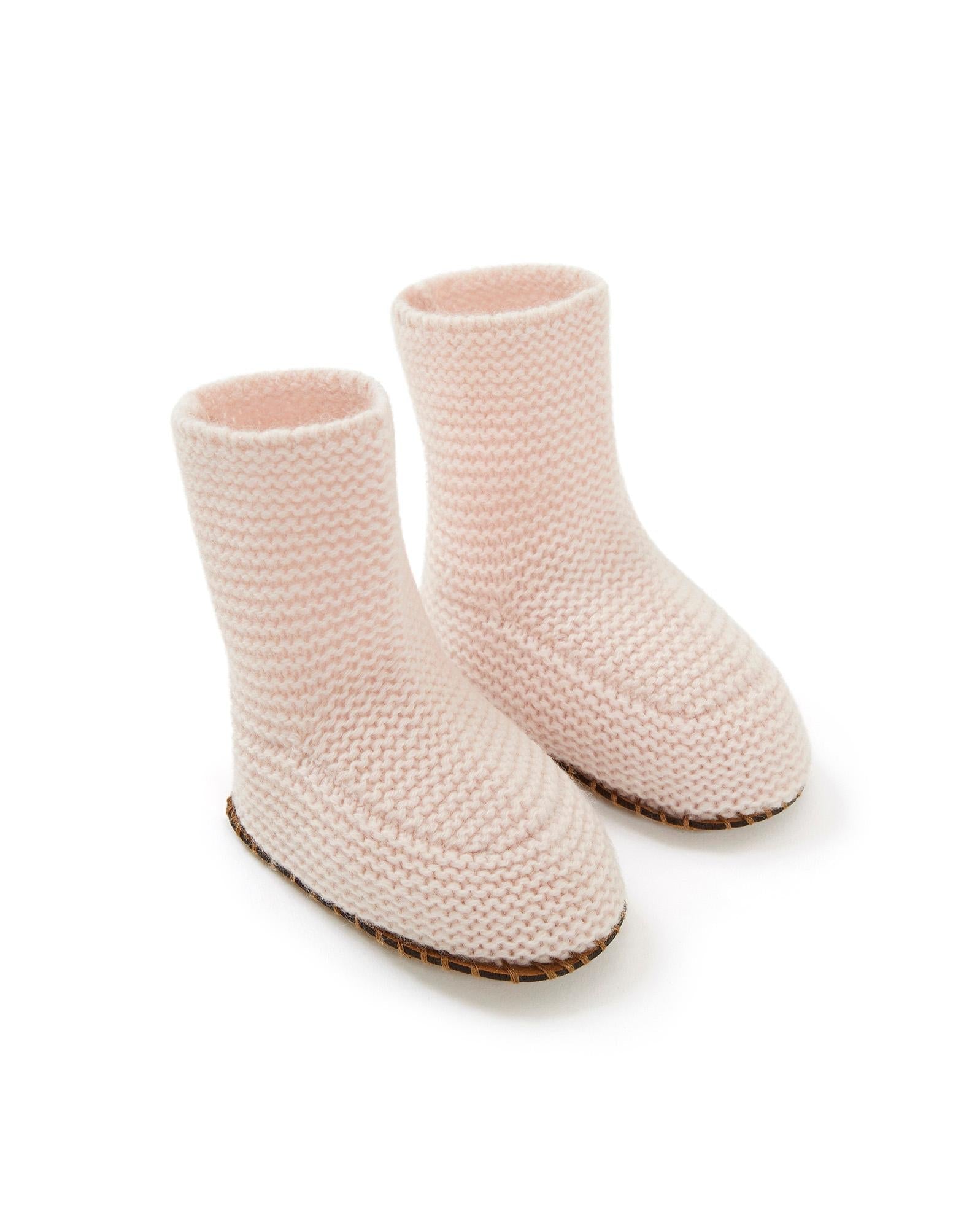 Chausson Rose Bébé 100% cachemire