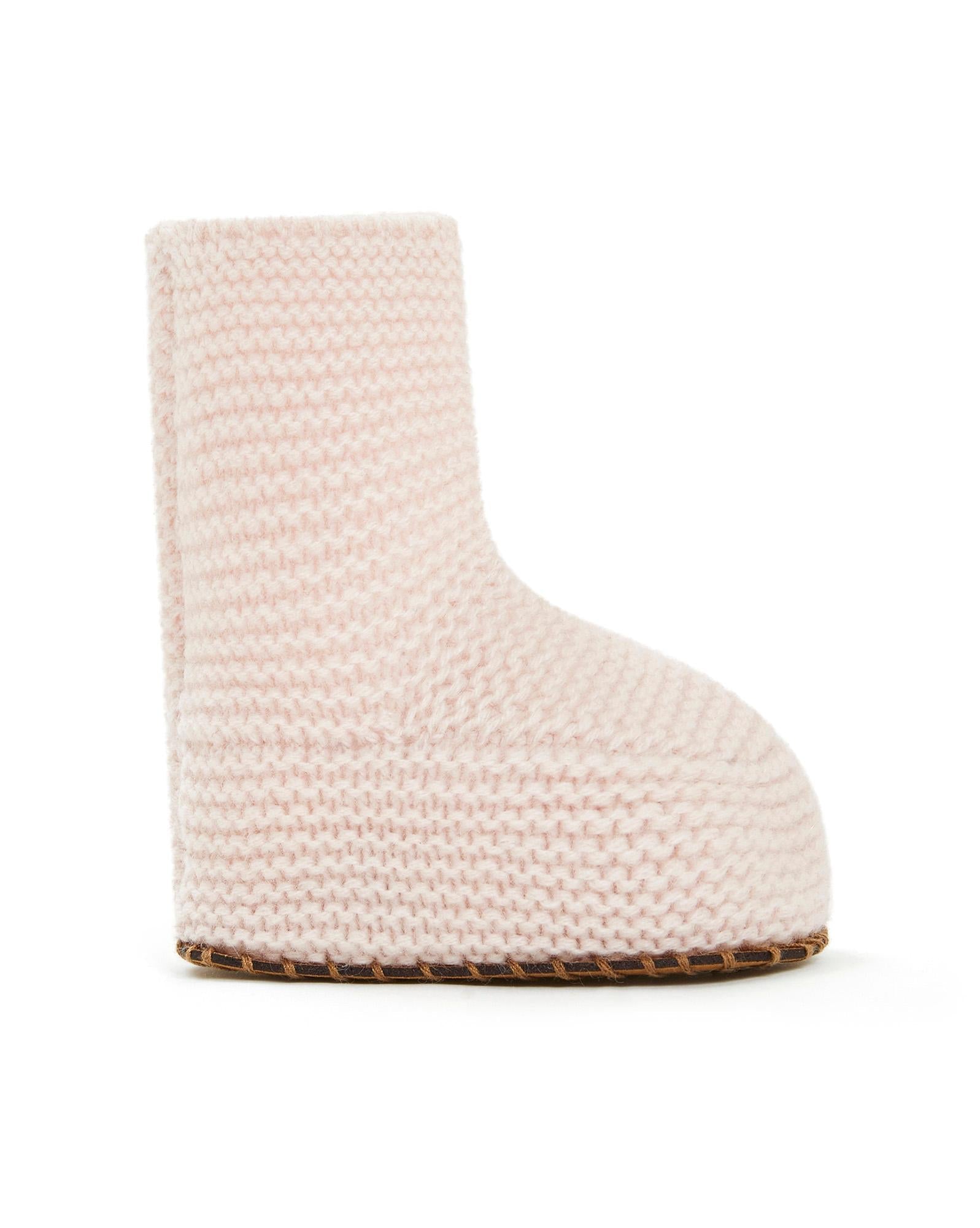 Chausson Rose Bébé 100% cachemire