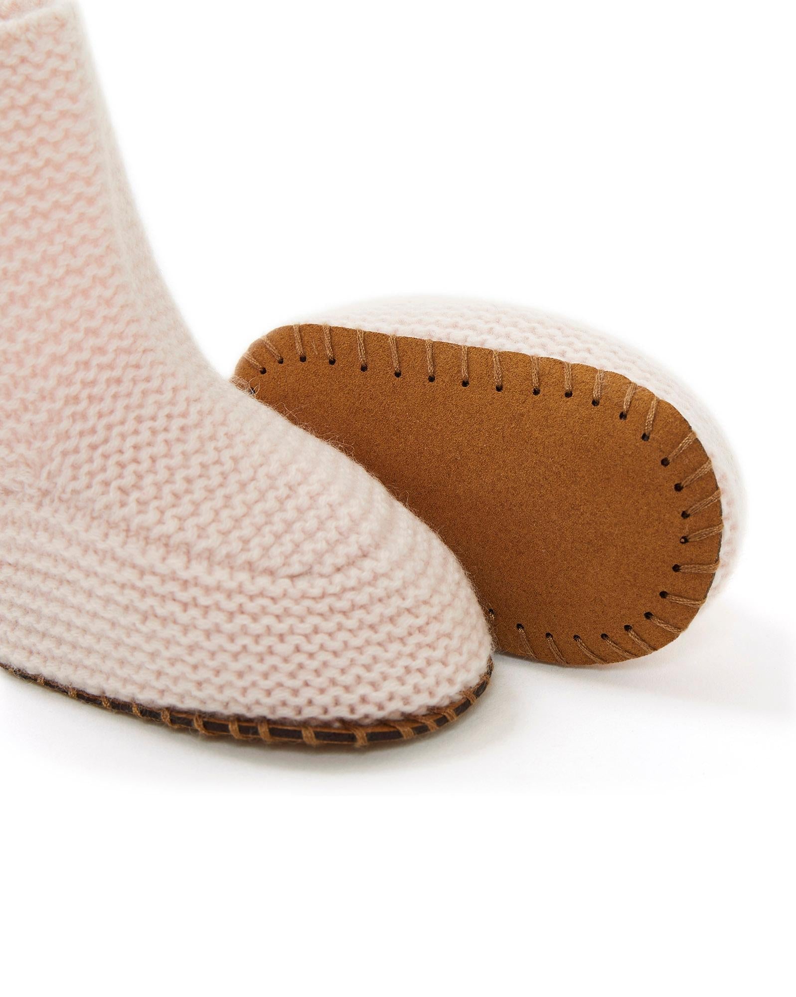Chausson Rose Bébé 100% cachemire
