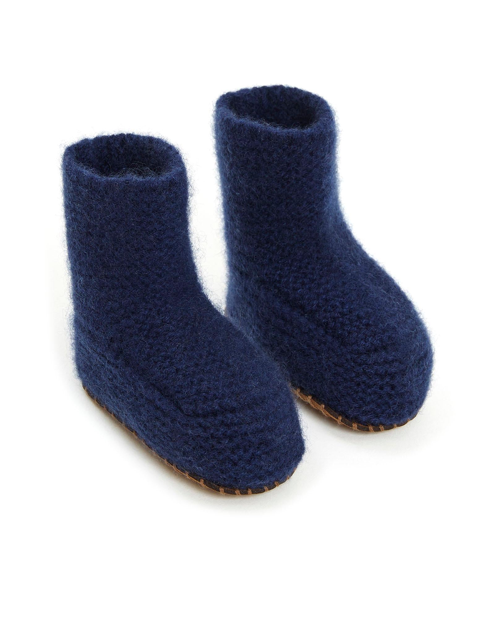 Chausson Bleu Bébé 100% cachemire