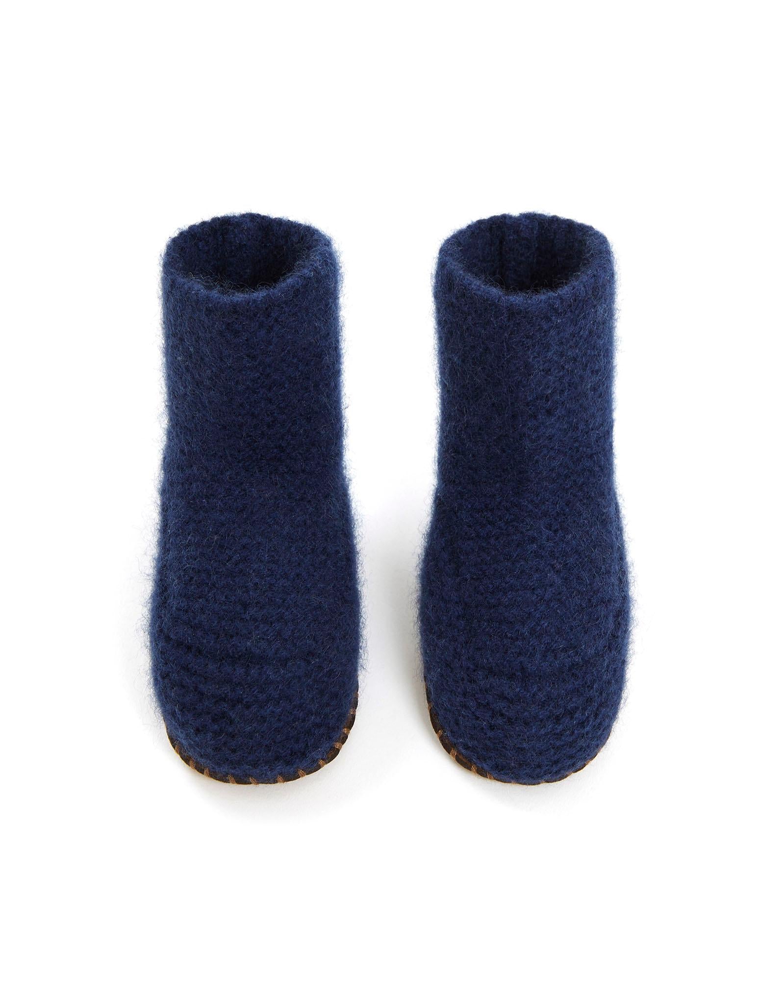 Chausson Bleu Bébé 100% cachemire
