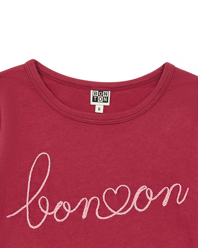 T -shirt - Girl Bonton long sleeves 100% Organic cotton - Image alternative
