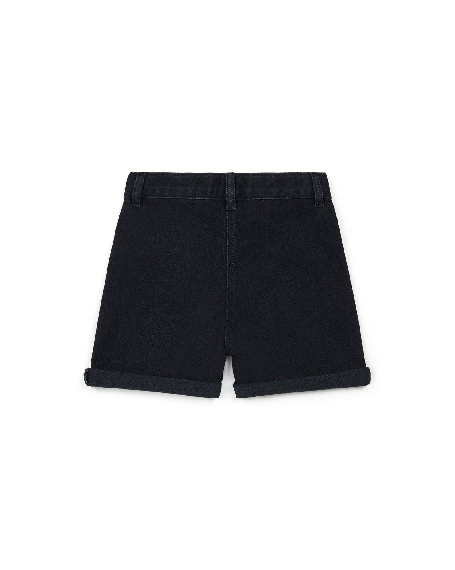Short noir en denim fille