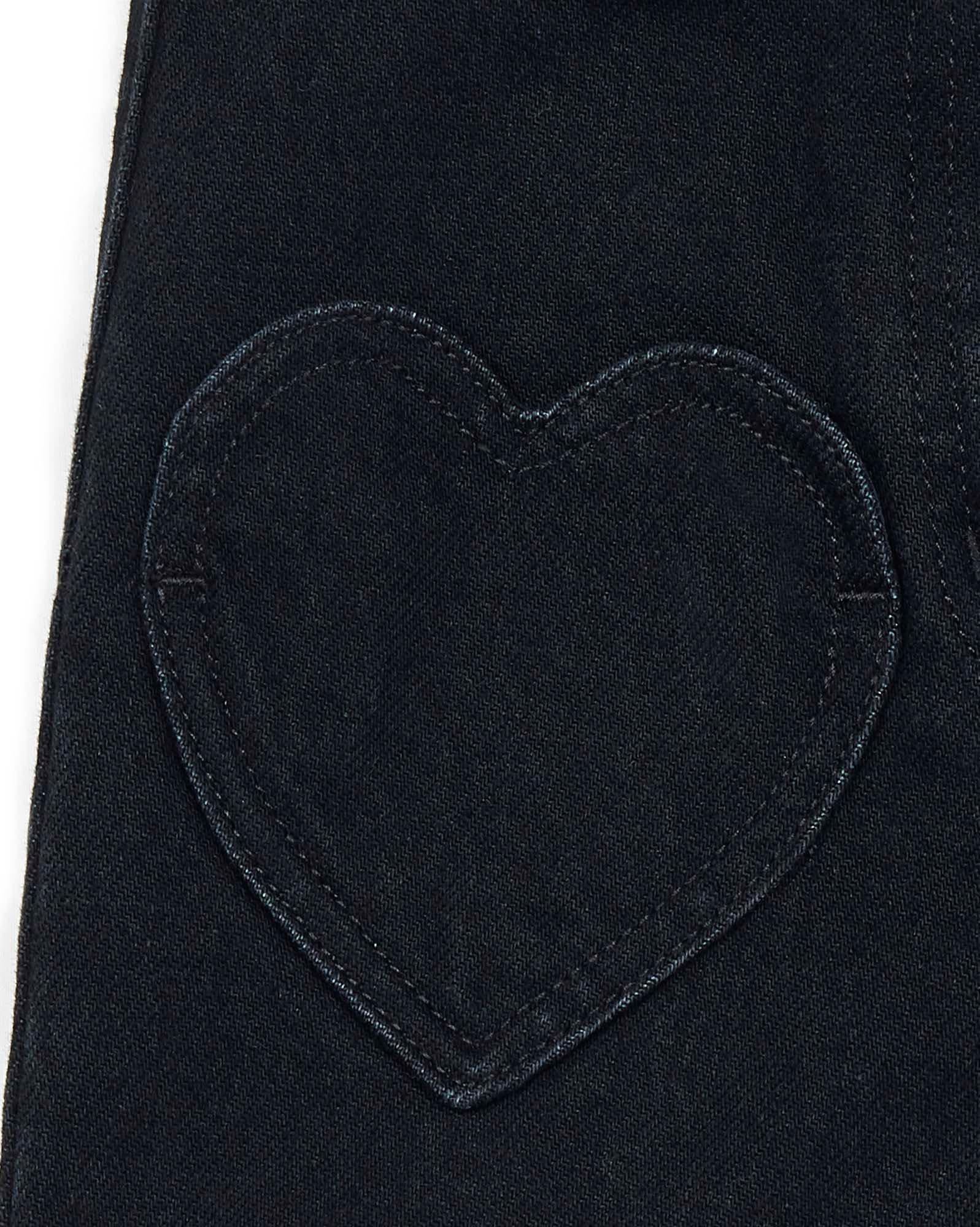 Short noir en denim fille