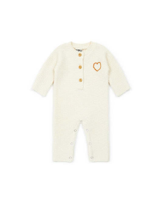 Jumpsuit Heart -embroidered knitting way Baby