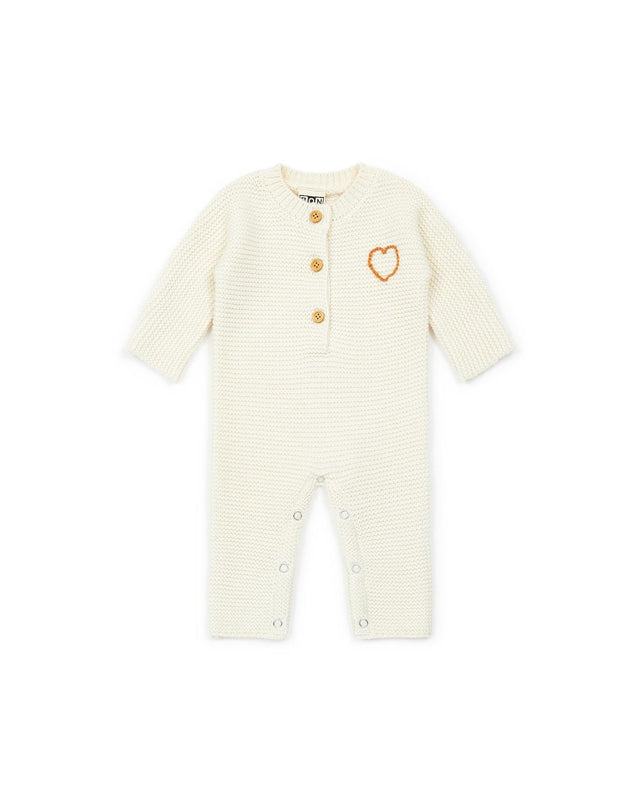 Combinaison - façon tricot brodée coeur bébé - Image principale