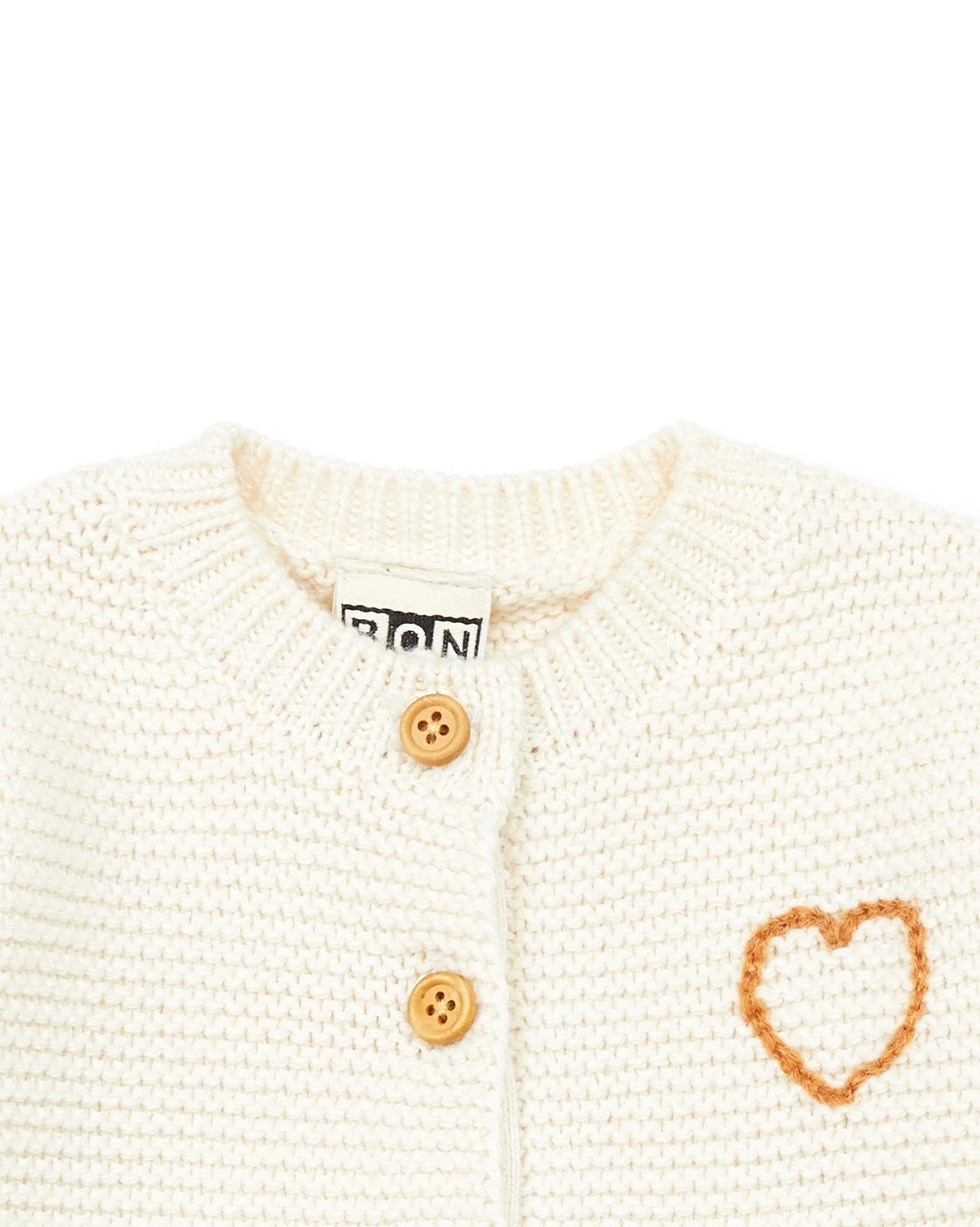 Combinaison façon tricot brodée coeur bébé