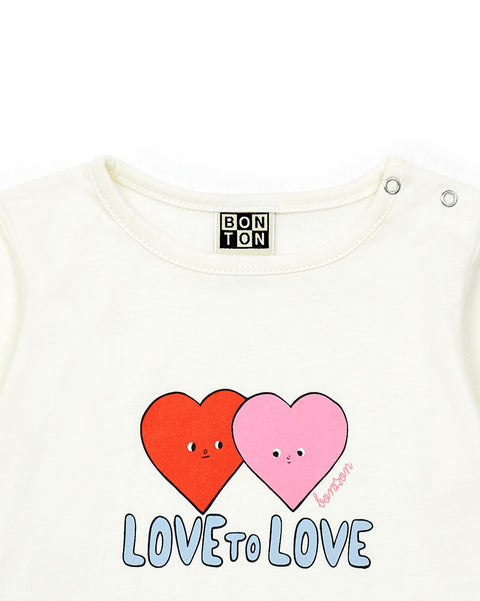 T-shirt - fille manches longues cœur - Image principale