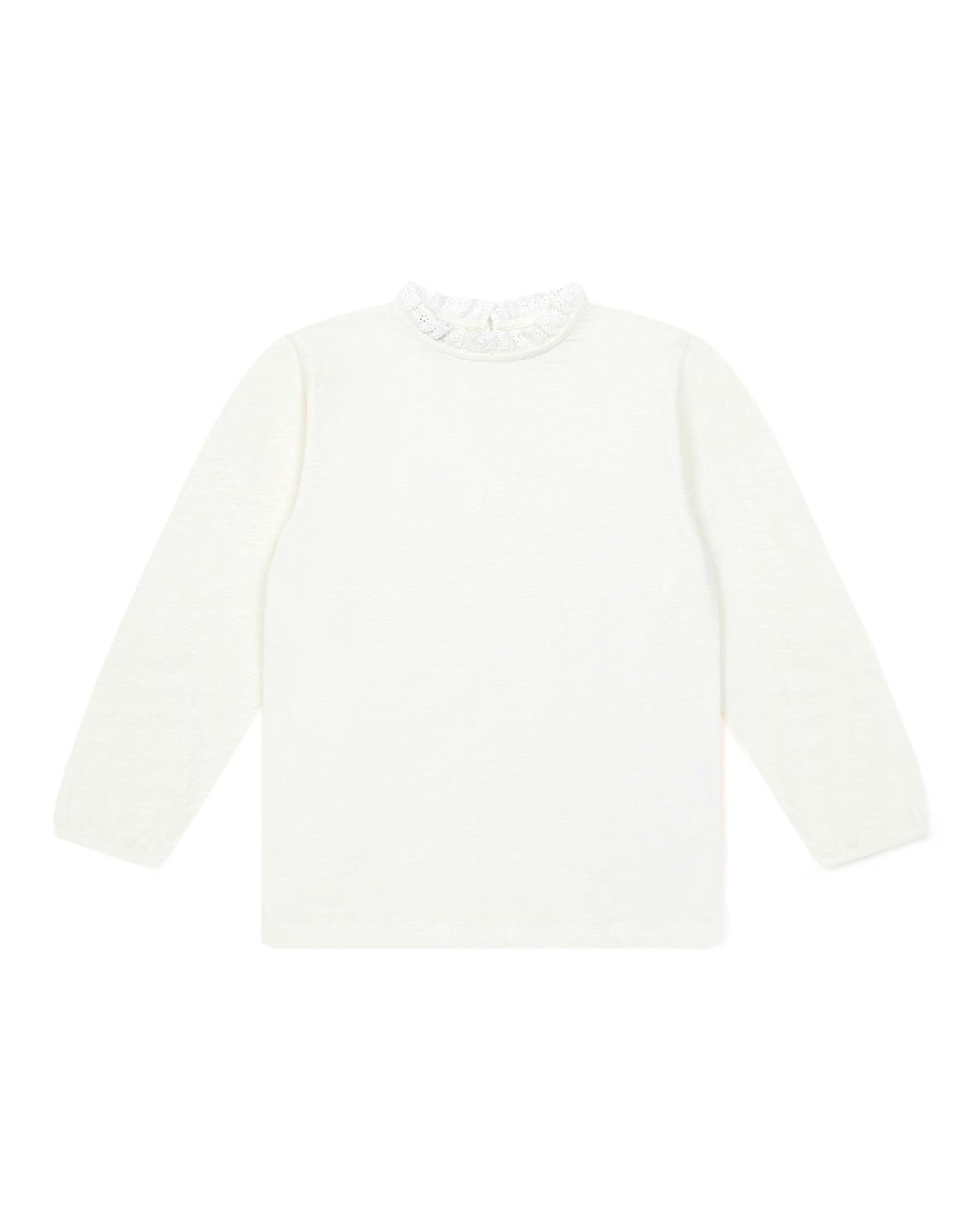 T -shirt - Collar has Lace long sleeves Girl 100% Organic cotton