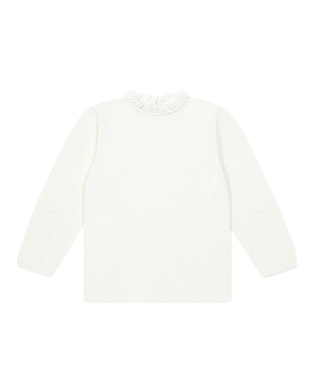 T -shirt - Collar has Lace long sleeve Girl 100% Organic cotton - Image principale
