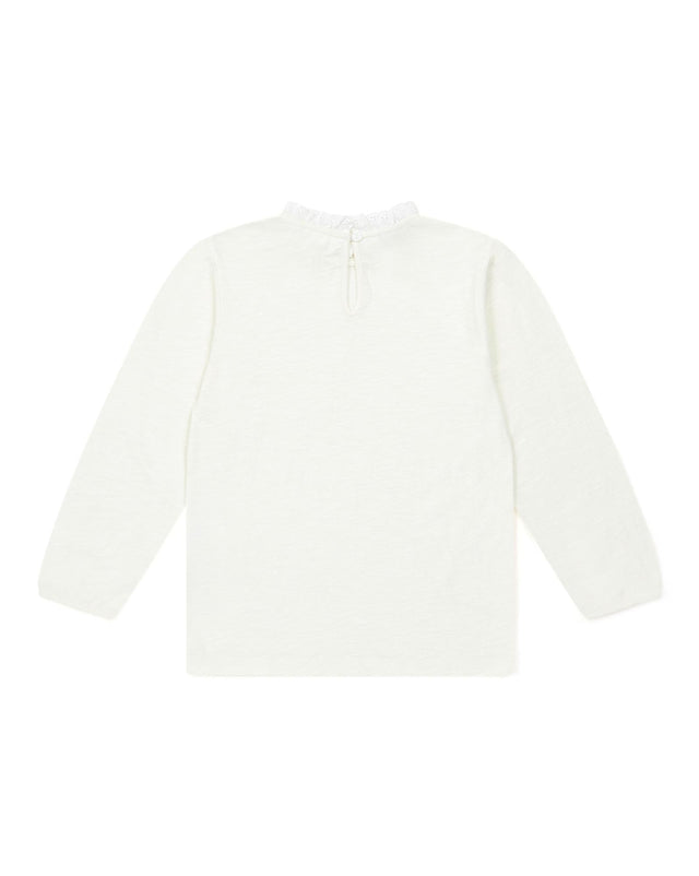 T -shirt - Collar has Lace long sleeves Girl 100% Organic cotton - Image alternative