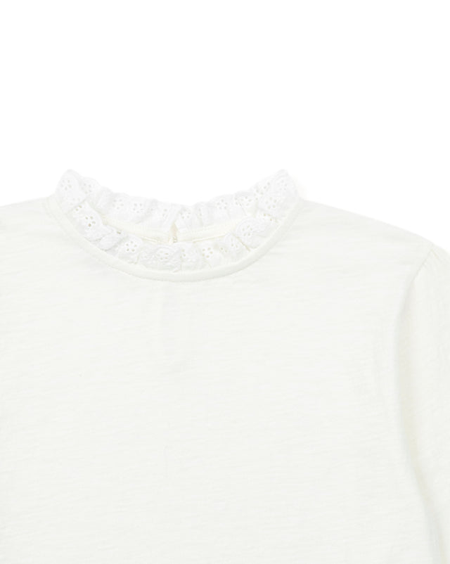 T -shirt - Collar has Lace long sleeve Girl 100% Organic cotton - Image alternative