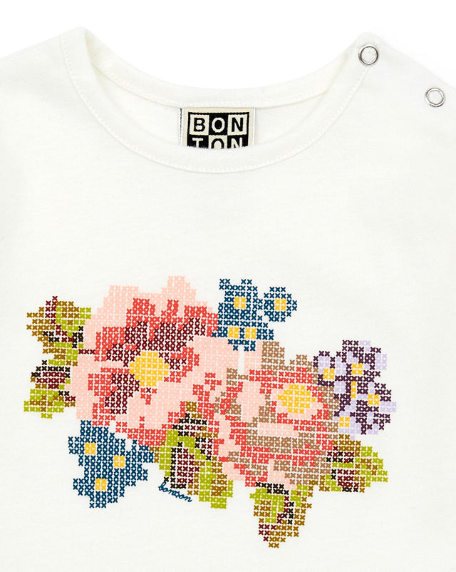 T-shirt - à fleurs bébé 100% coton bio - Image alternative