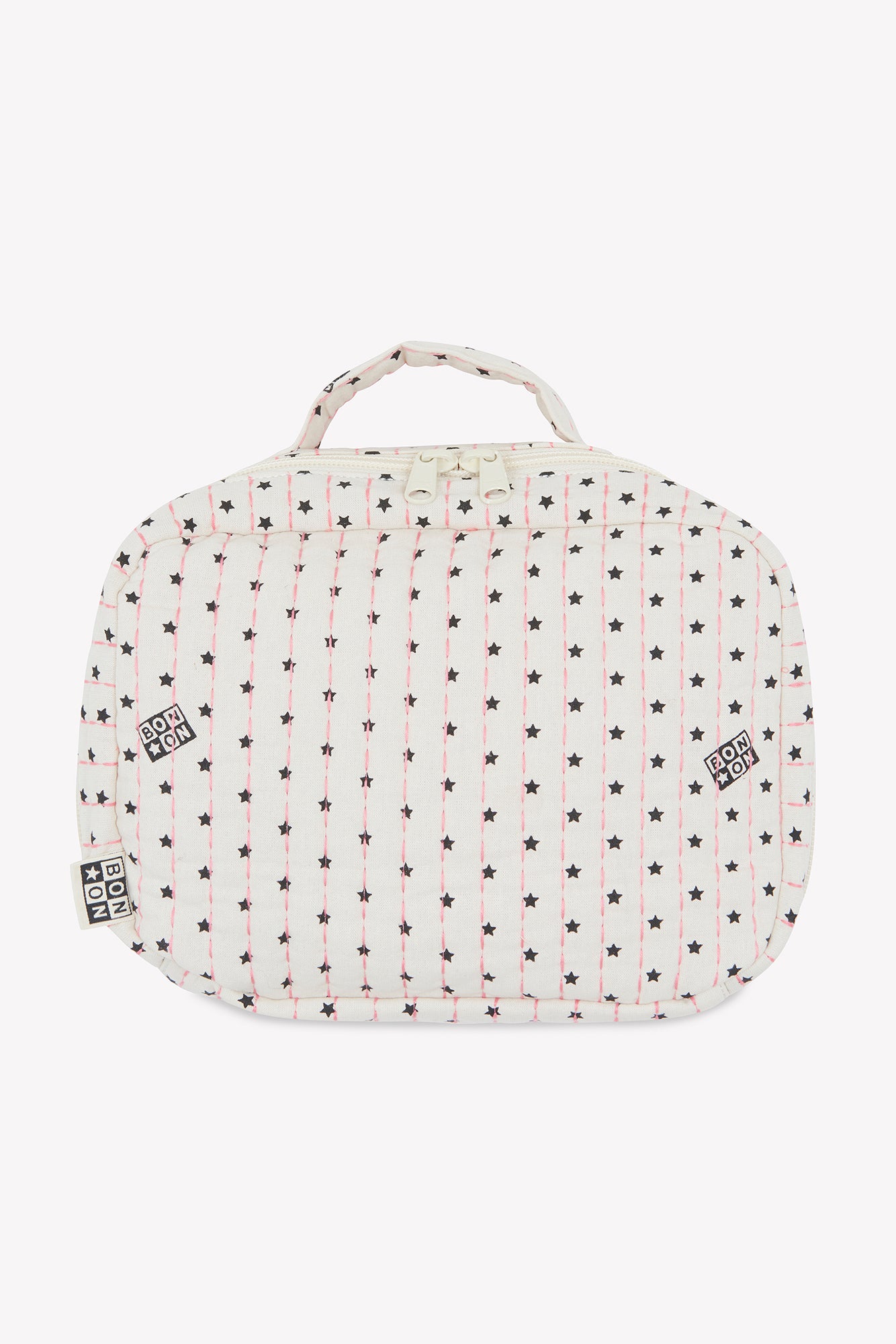 Valise Valiqui beige en coton quilté imprimé étoile