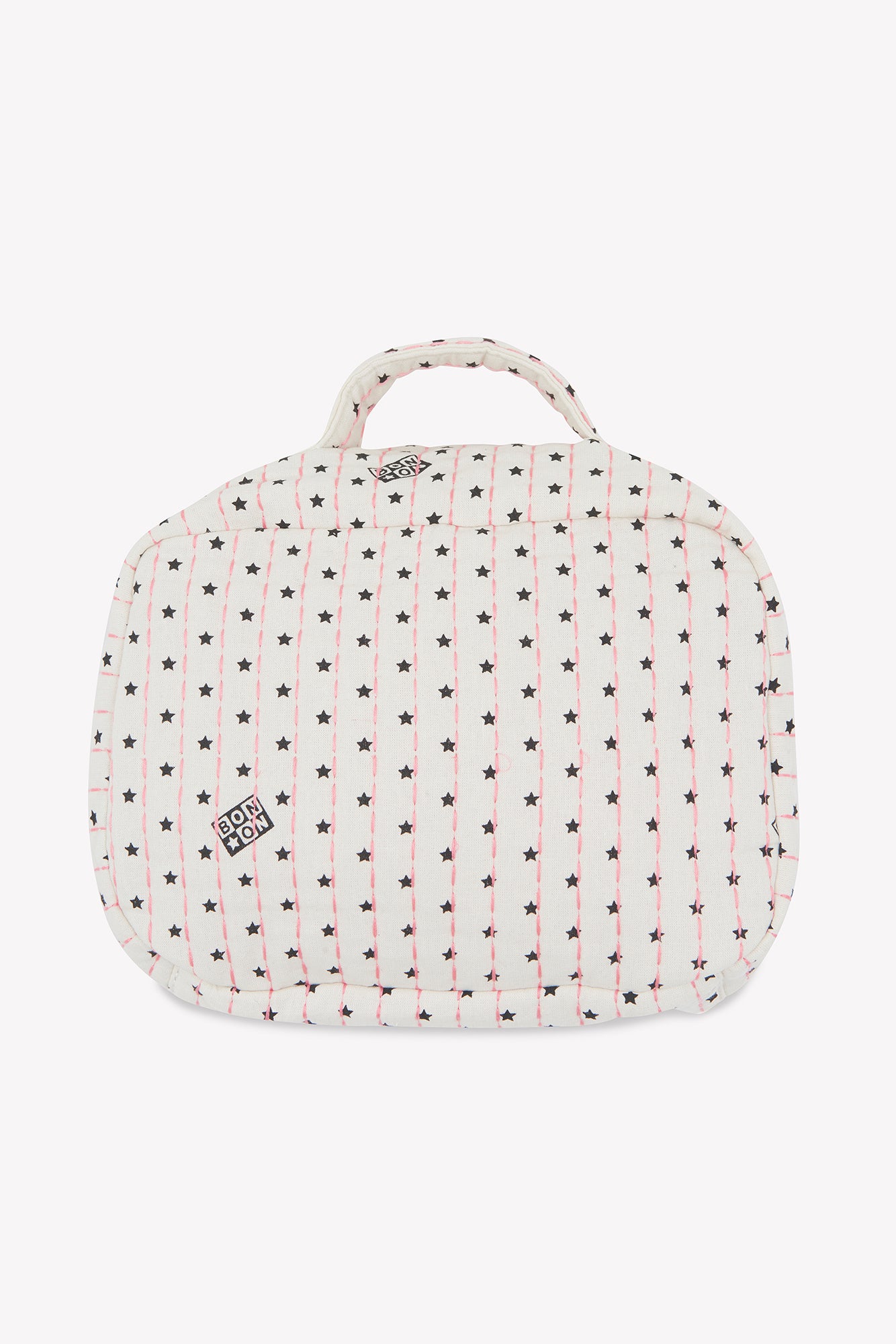 Valise Valiqui beige en coton quilté imprimé étoile