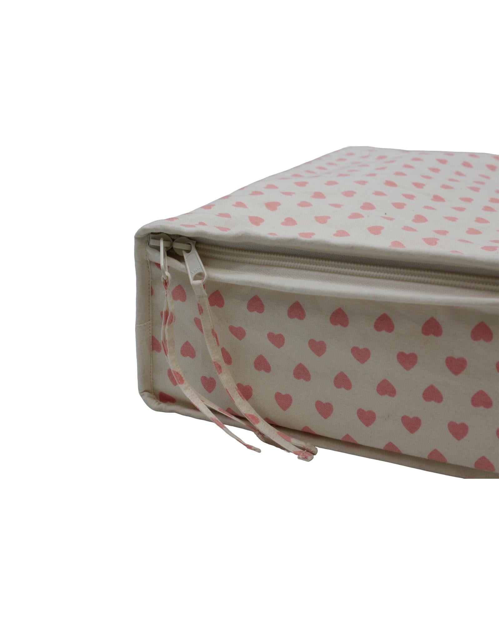 Sac valisette cœur rose en toile 100% coton