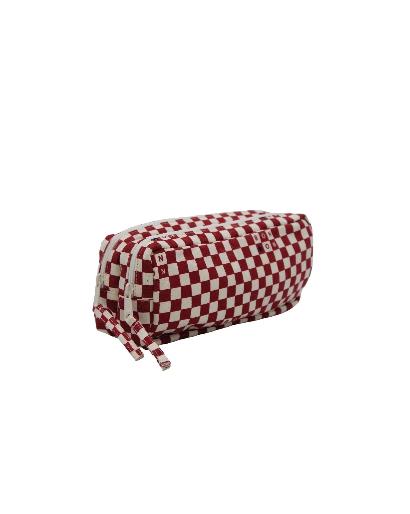 Trousse cœur rouge en toile 100% coton