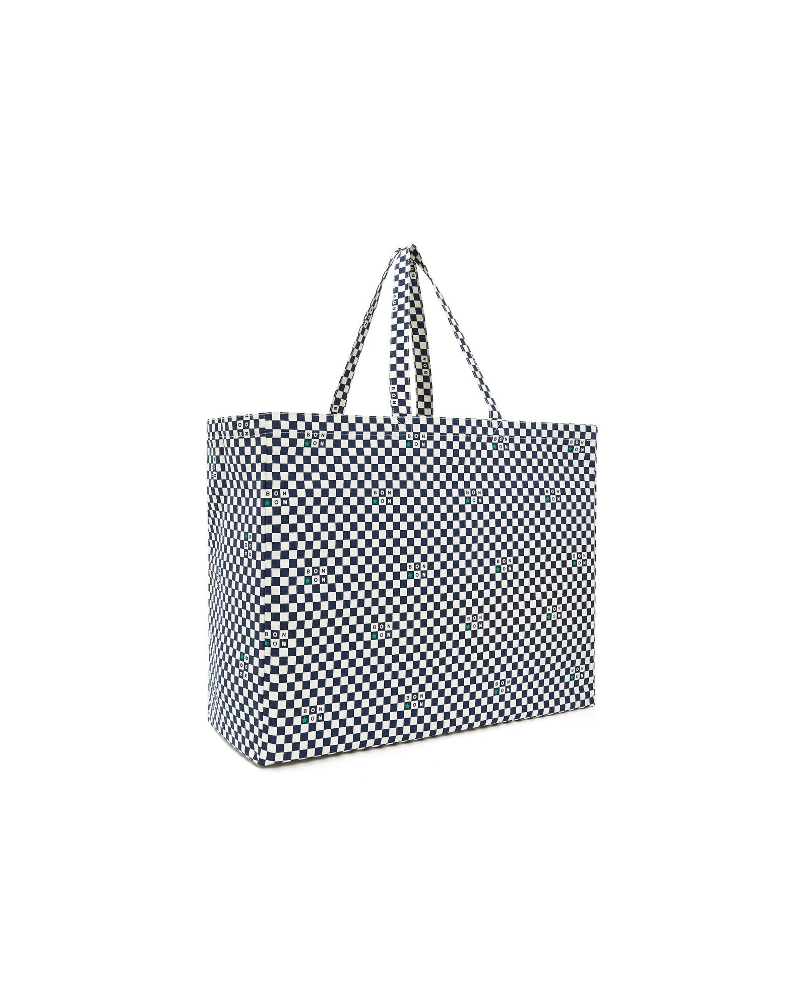Grand Cabas Jo bleu Damier